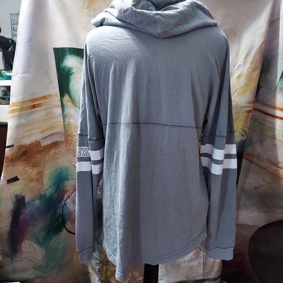 Victoria's Secret PINK Tunic Hoodie Shirt Graphic Logo Long Sleeve S/P - Picture 3 of 7